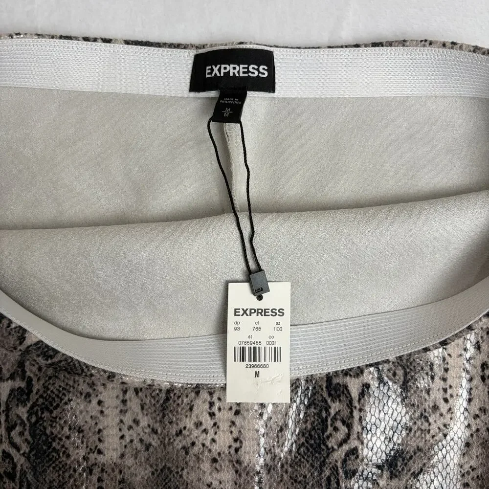 NWT EXPRESS Faux Snakeskin Pencil Skirt Women's M Avant Garde Glam Mob Wife Y2K